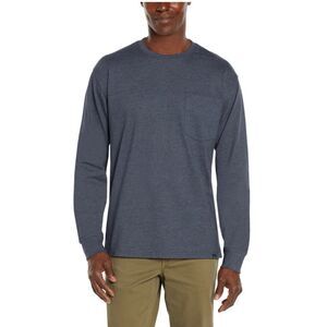 Woolrich Men's 2XL Blue Long Sleeve Crew Neck T-Shirt with Pocket
